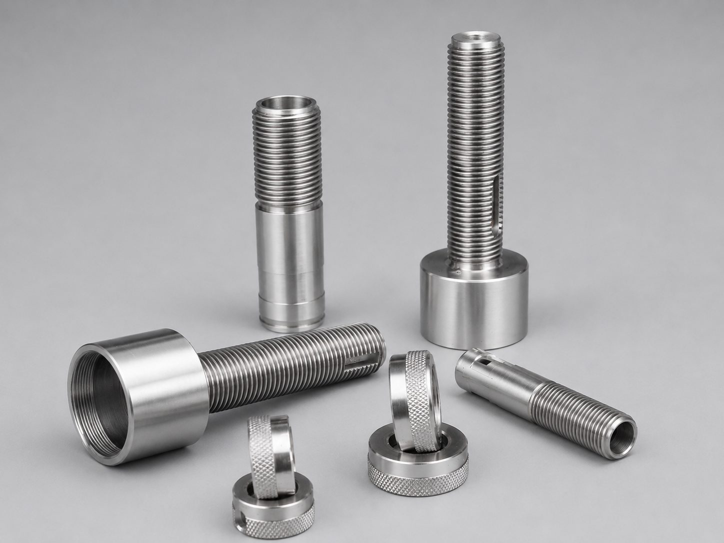 Threaded shafts and knurled nuts
